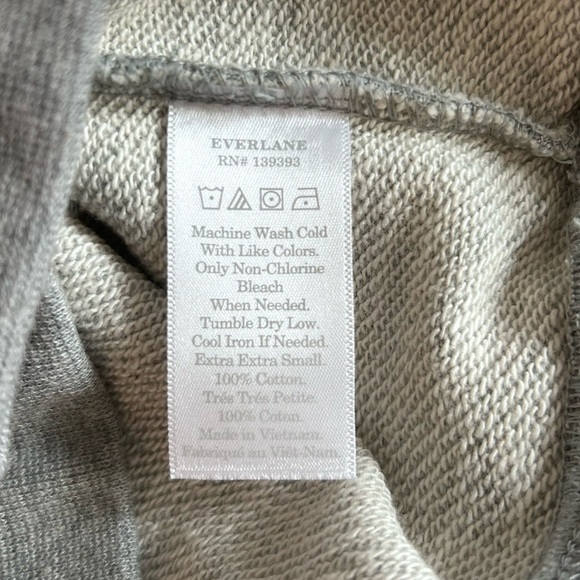 EVERLANE The Classic French Terry Crew in Gray Closet Staple Oversized Sz XXS - Picture 7 of 12